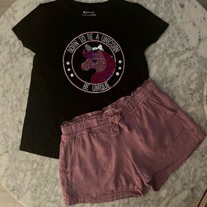 Set 🦄 Unicorn Tee + Lavender Shorts
